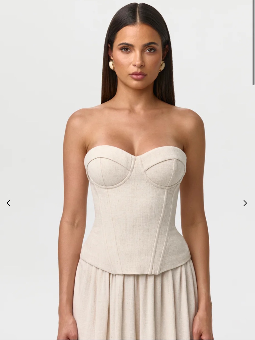 NWT NAKED WARDROBE Linen Corset Top SZ SMALL